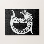 Drache gestalteter Buchstabe D, Drachenalphabet, M Puzzle (Horizontal)