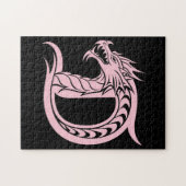 Drache gestalteter Buchstabe D, Drachenalphabet, M Puzzle (Horizontal)