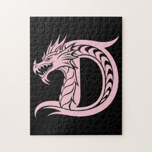 Drache gestalteter Buchstabe D, Drachenalphabet, M Puzzle
