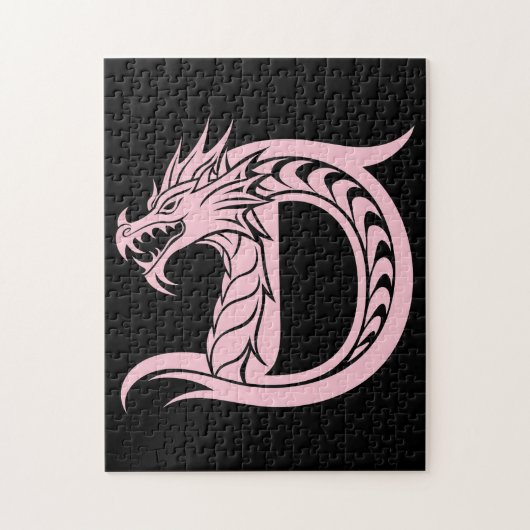 Drache gestalteter Buchstabe D, Drachenalphabet, M Puzzle (Vertikal)