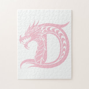 Drache gestalteter Buchstabe D, Drachenalphabet, M Puzzle