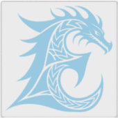 Drache gestalteter Buchstabe E, Drachenalphabet, M Aufkleber (Vorderseite)