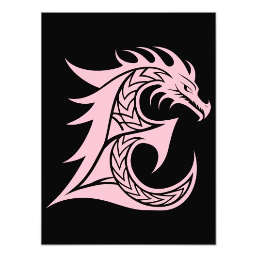 Drache gestalteter Buchstabe E, Drachenalphabet, M Fotodruck (Vorne)