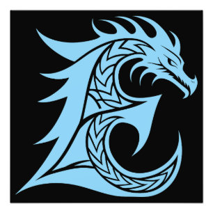 Drache gestalteter Buchstabe E, Drachenalphabet, M Fotodruck