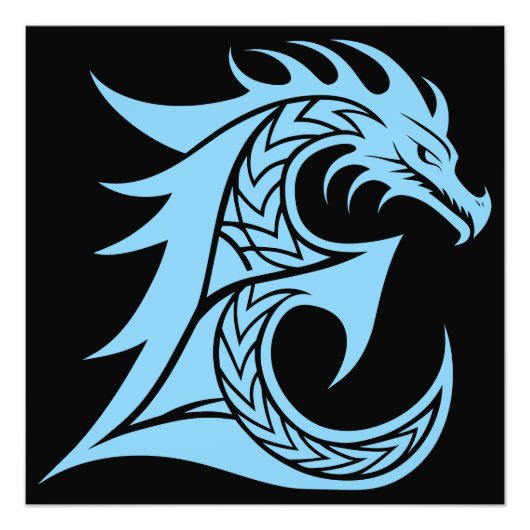 Drache gestalteter Buchstabe E, Drachenalphabet, M Fotodruck (Vorne)