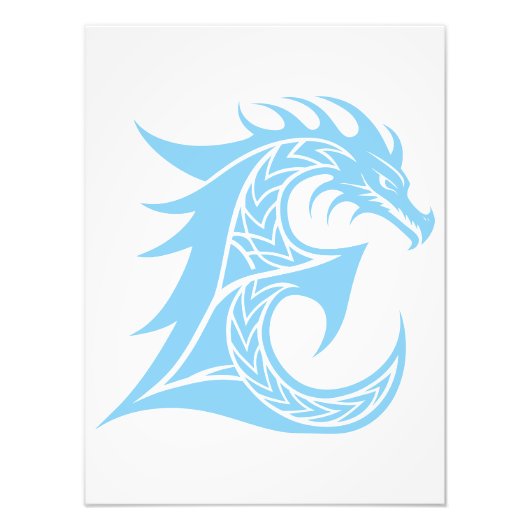 Drache gestalteter Buchstabe E, Drachenalphabet, M Fotodruck (Vorne)