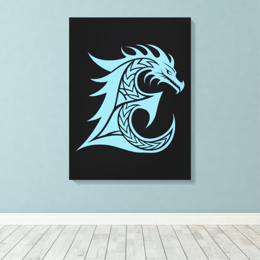 Drache gestalteter Buchstabe E, Drachenalphabet, M Leinwanddruck (Insitu (Holzboden))