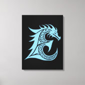 Drache gestalteter Buchstabe E, Drachenalphabet, M Leinwanddruck (Vorderseite)