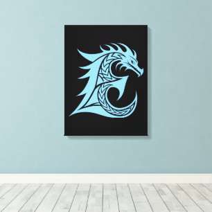 Drache gestalteter Buchstabe E, Drachenalphabet, M Leinwanddruck