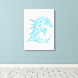 Drache gestalteter Buchstabe E, Drachenalphabet, M Leinwanddruck