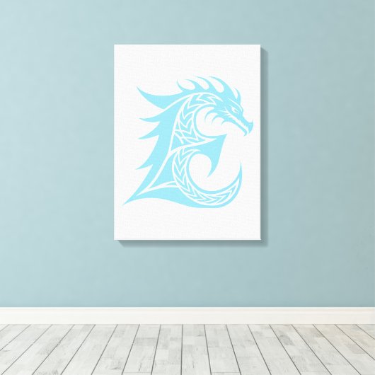 Drache gestalteter Buchstabe E, Drachenalphabet, M Leinwanddruck (Insitu (Holzboden))