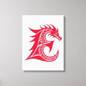 Drache gestalteter Buchstabe E, Drachenalphabet, M Leinwanddruck (Vorderseite)