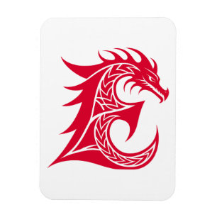 Drache gestalteter Buchstabe E, Drachenalphabet, M Magnet