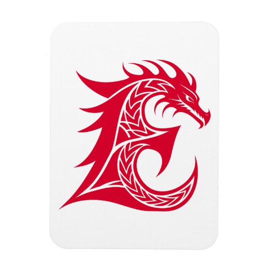 Drache gestalteter Buchstabe E, Drachenalphabet, M Magnet (Vertikal)
