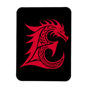 Drache gestalteter Buchstabe E, Drachenalphabet, M Magnet