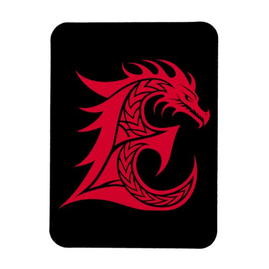 Drache gestalteter Buchstabe E, Drachenalphabet, M Magnet (Vertikal)