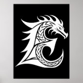 Drache gestalteter Buchstabe E, Drachenalphabet, M Poster (Vorne)