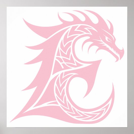 Drache gestalteter Buchstabe E, Drachenalphabet, M Poster (Vorne)