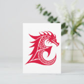 Drache gestalteter Buchstabe E, Drachenalphabet, M Postkarte (Stehend Vorderseite)