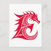 Drache gestalteter Buchstabe E, Drachenalphabet, M Postkarte (Vorderseite)