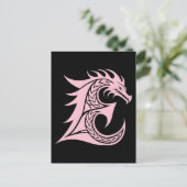 Drache gestalteter Buchstabe E, Drachenalphabet, M Postkarte (Stehend Vorderseite)