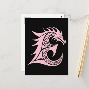 Drache gestalteter Buchstabe E, Drachenalphabet, M Postkarte