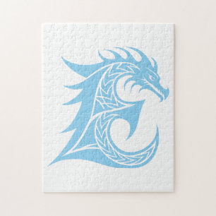 Drache gestalteter Buchstabe E, Drachenalphabet, M Puzzle