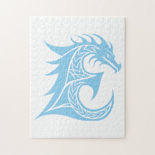 Drache gestalteter Buchstabe E, Drachenalphabet, M Puzzle (Vertikal)