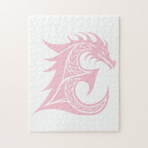 Drache gestalteter Buchstabe E, Drachenalphabet, M Puzzle