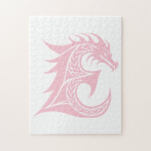 Drache gestalteter Buchstabe E, Drachenalphabet, M Puzzle (Vertikal)