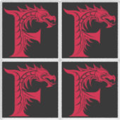 Drache gestalteter Buchstabe F, Drachenalphabet, M Aufkleber (Vorderseite)