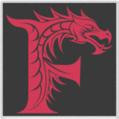 Drache gestalteter Buchstabe F, Drachenalphabet, M Aufkleber (Vorderseite)