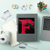 Drache gestalteter Buchstabe F, Drachenalphabet, M Aufkleber (iPad Hülle)