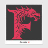 Drache gestalteter Buchstabe F, Drachenalphabet, M Aufkleber (Blatt)