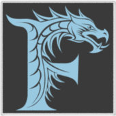 Drache gestalteter Buchstabe F, Drachenalphabet, M Aufkleber (Vorderseite)