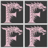 Drache gestalteter Buchstabe F, Drachenalphabet, M Aufkleber (Vorderseite)