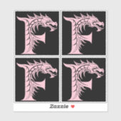 Drache gestalteter Buchstabe F, Drachenalphabet, M Aufkleber (Blatt)