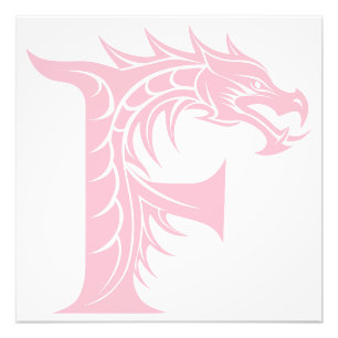 Drache gestalteter Buchstabe F, Drachenalphabet, M Fotodruck