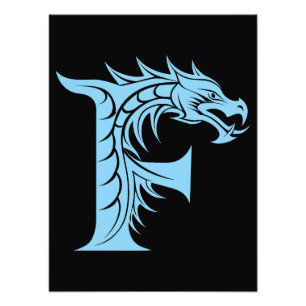 Drache gestalteter Buchstabe F, Drachenalphabet, M Fotodruck