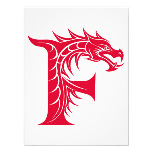 Drache gestalteter Buchstabe F, Drachenalphabet, M Fotodruck