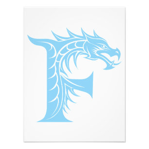 Drache gestalteter Buchstabe F, Drachenalphabet, M Fotodruck