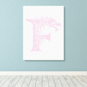 Drache gestalteter Buchstabe F, Drachenalphabet, M Leinwanddruck
