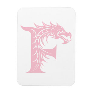 Drache gestalteter Buchstabe F, Drachenalphabet, M Magnet