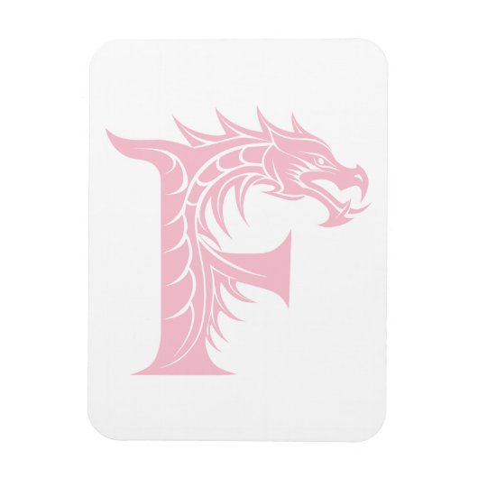 Drache gestalteter Buchstabe F, Drachenalphabet, M Magnet (Vertikal)