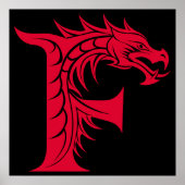 Drache gestalteter Buchstabe F, Drachenalphabet, M Poster (Vorne)