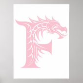 Drache gestalteter Buchstabe F, Drachenalphabet, M Poster (Vorne)