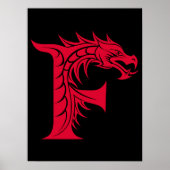 Drache gestalteter Buchstabe F, Drachenalphabet, M Poster (Vorne)
