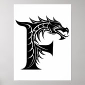 Drache gestalteter Buchstabe F, Drachenalphabet, M Poster (Vorne)