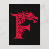 Drache gestalteter Buchstabe F, Drachenalphabet, M Postkarte (Vorderseite)