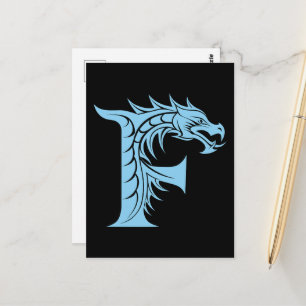 Drache gestalteter Buchstabe F, Drachenalphabet, M Postkarte